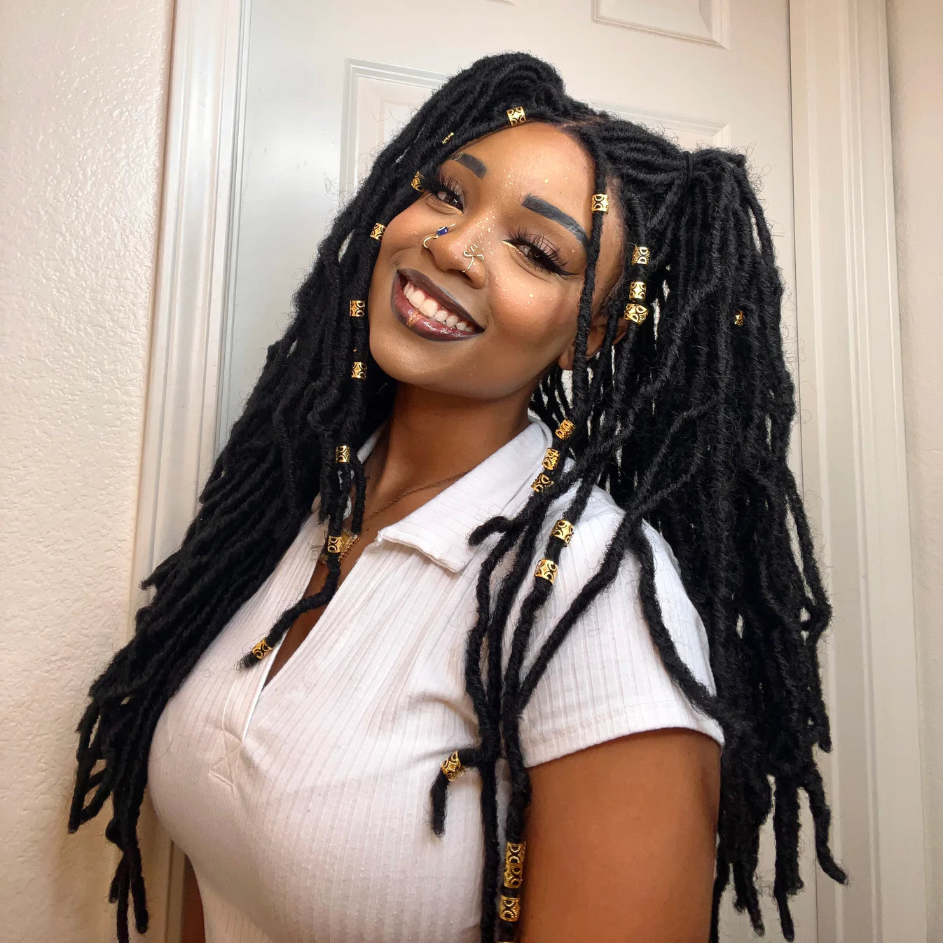 30 Inches 4x4 Boho Goddess Faux Locs Lace Closure Wigs 200% Density-100% Handmade