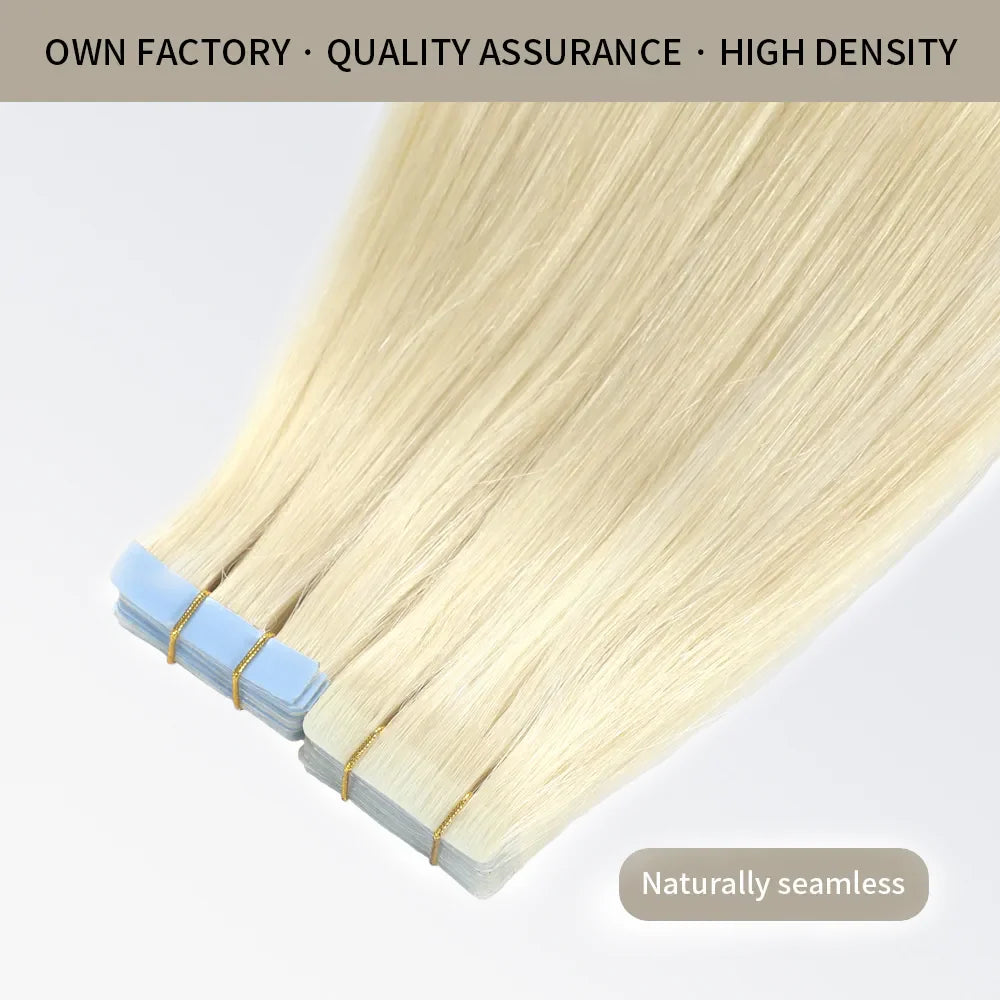 Seamless Injected Hand-Tied Invisible Tape In Hair Extension 20Pcs Virgin Human Hair